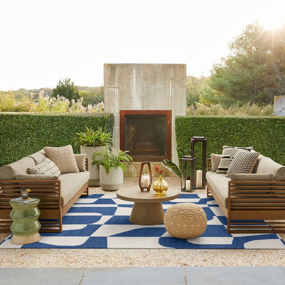 Poolside Geo Indoor/Outdoor Rug West Elm UK